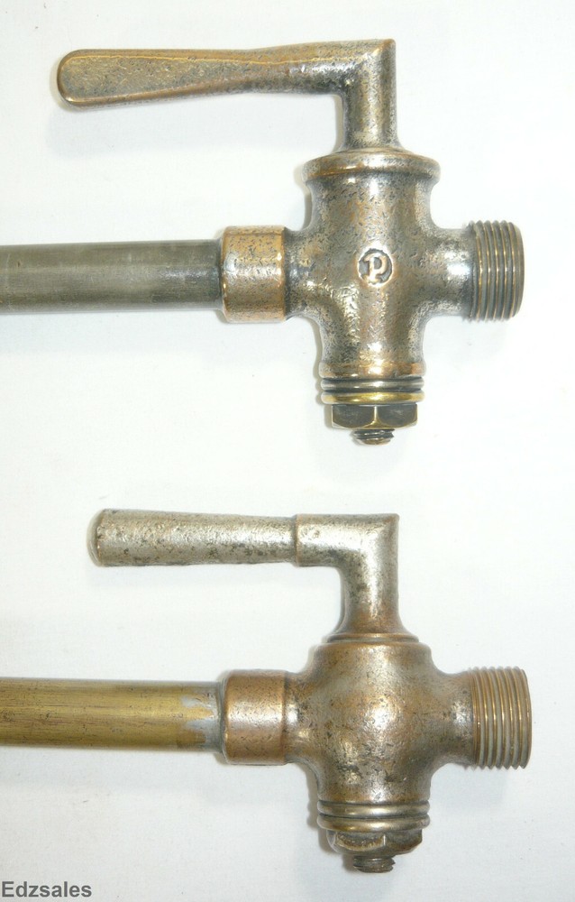 2 Vintage Brass Wine Spirits Barrel Spigots case spout cask taps