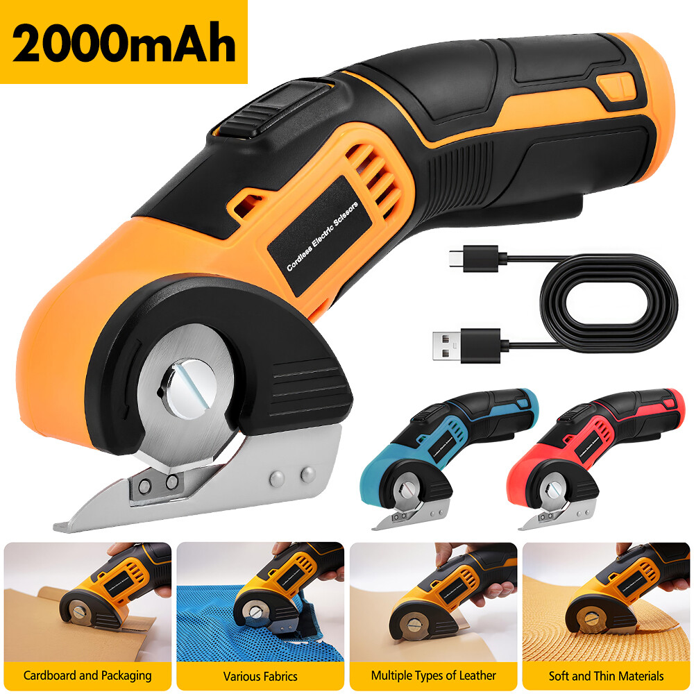 Cordless Electric Scissors Automatic Shears Cutter For Leather Carpet Cardboard