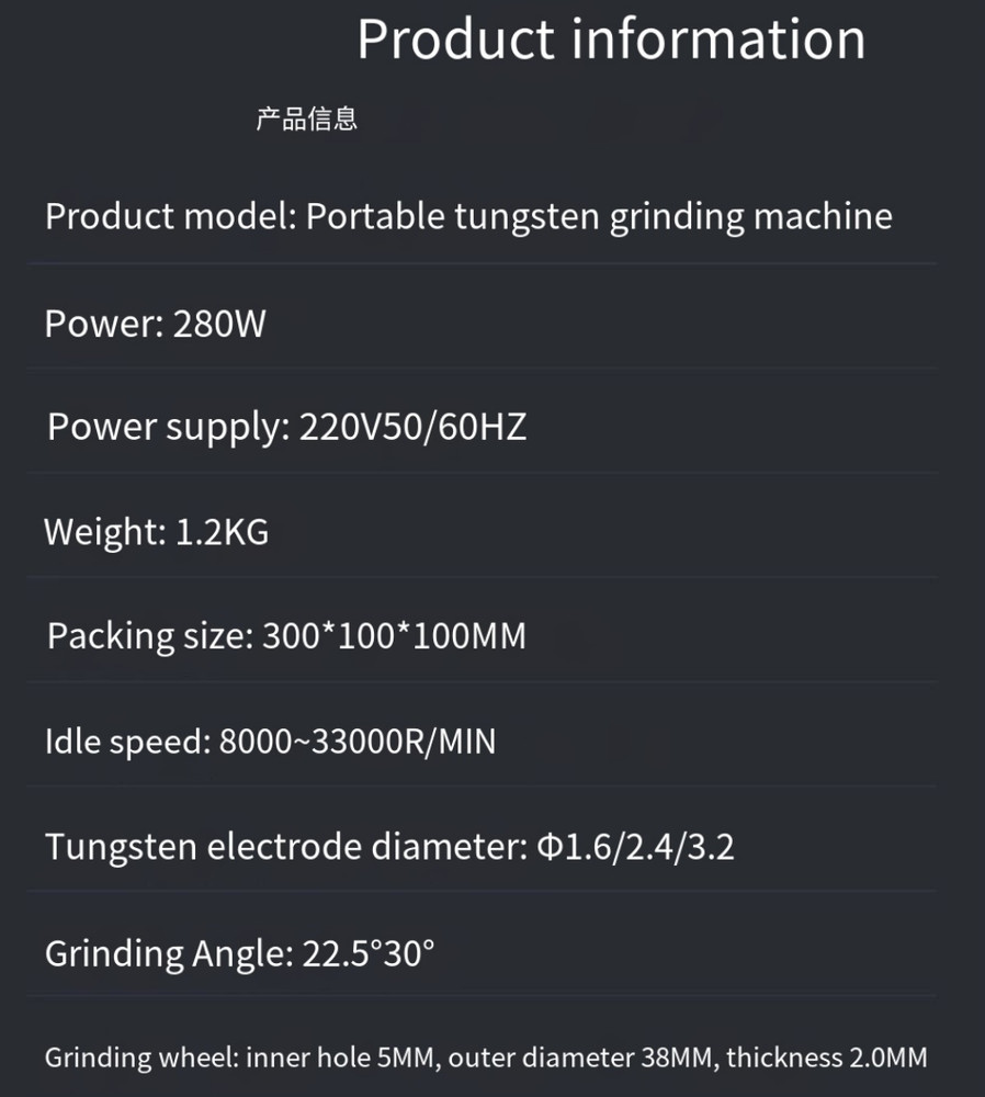 Argon Arc Welding Tungsten Needle Grinder Tungsten Electrode Sharpener Grinder