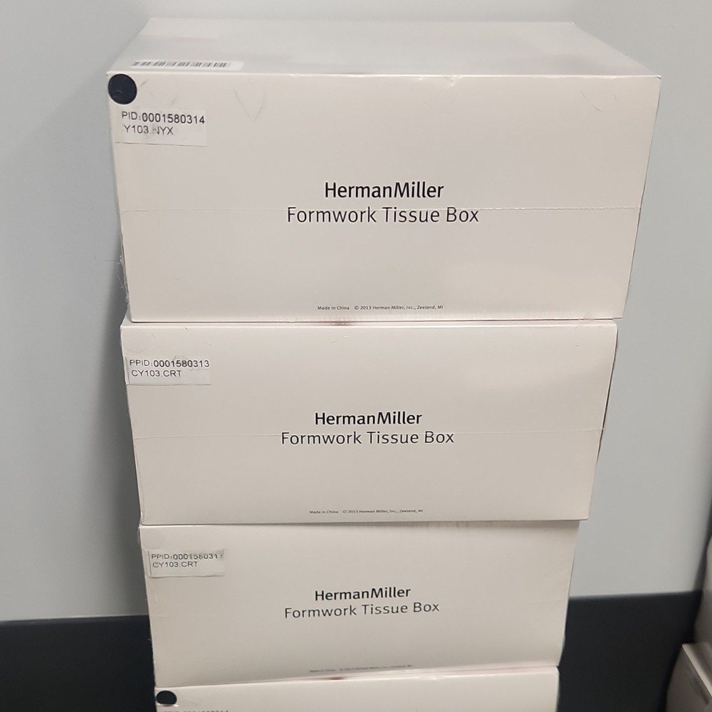 HermanMiller Formwork Tissue Box Cover Black Plastic Matte Modern Rectangle