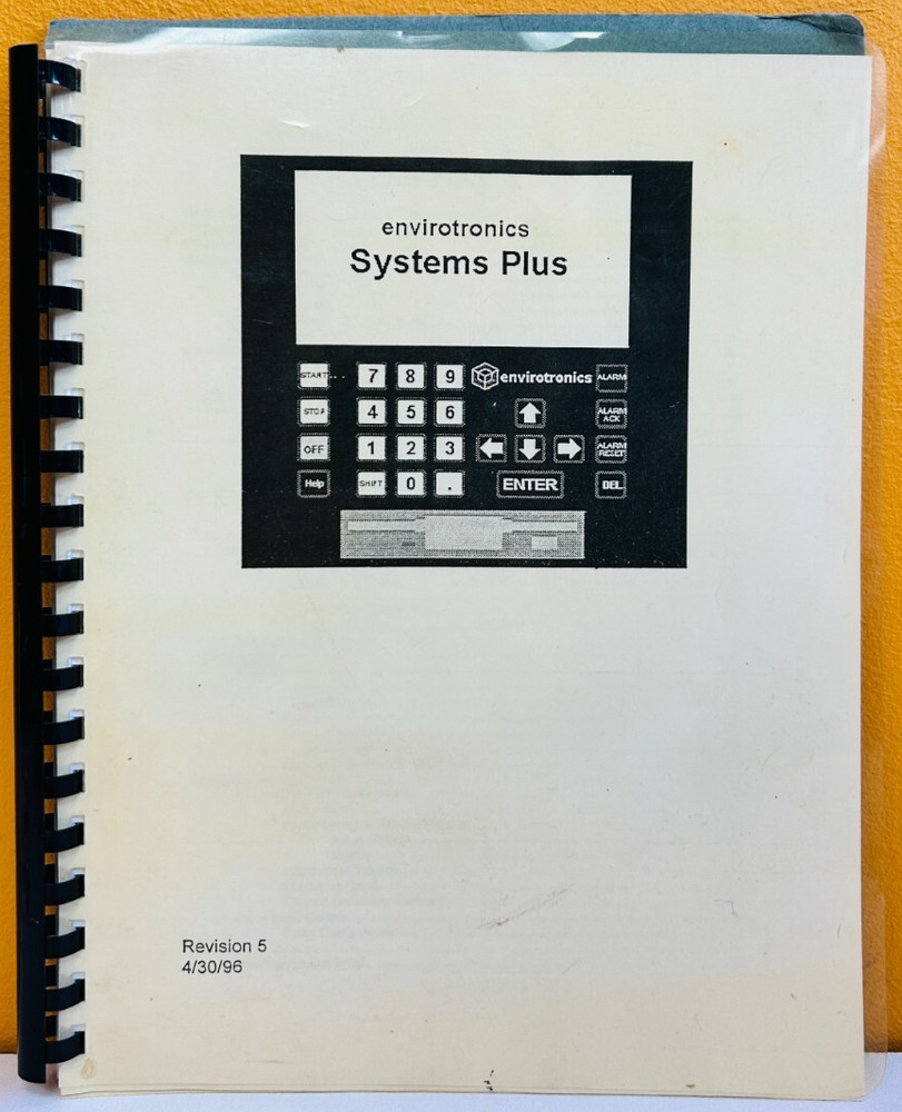 Envirotronics Systems Plus Revision 5 4/30/96 Manual.