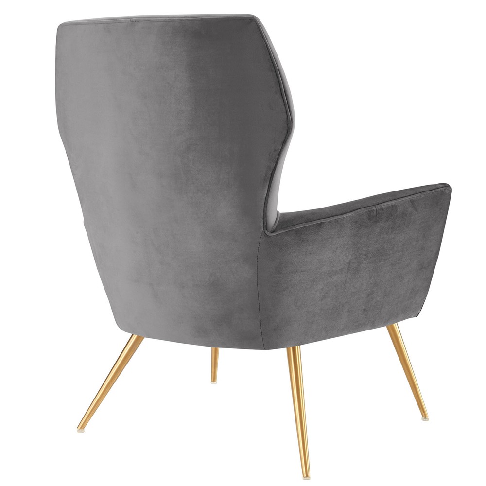 Modway Renata Button Tufted Performance Armchair in Gray
