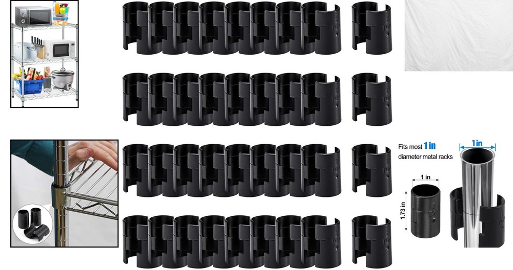 72 Pcs Wire Rack Lock Clips for 1" Posts - Durable Shelf Replacement Solution