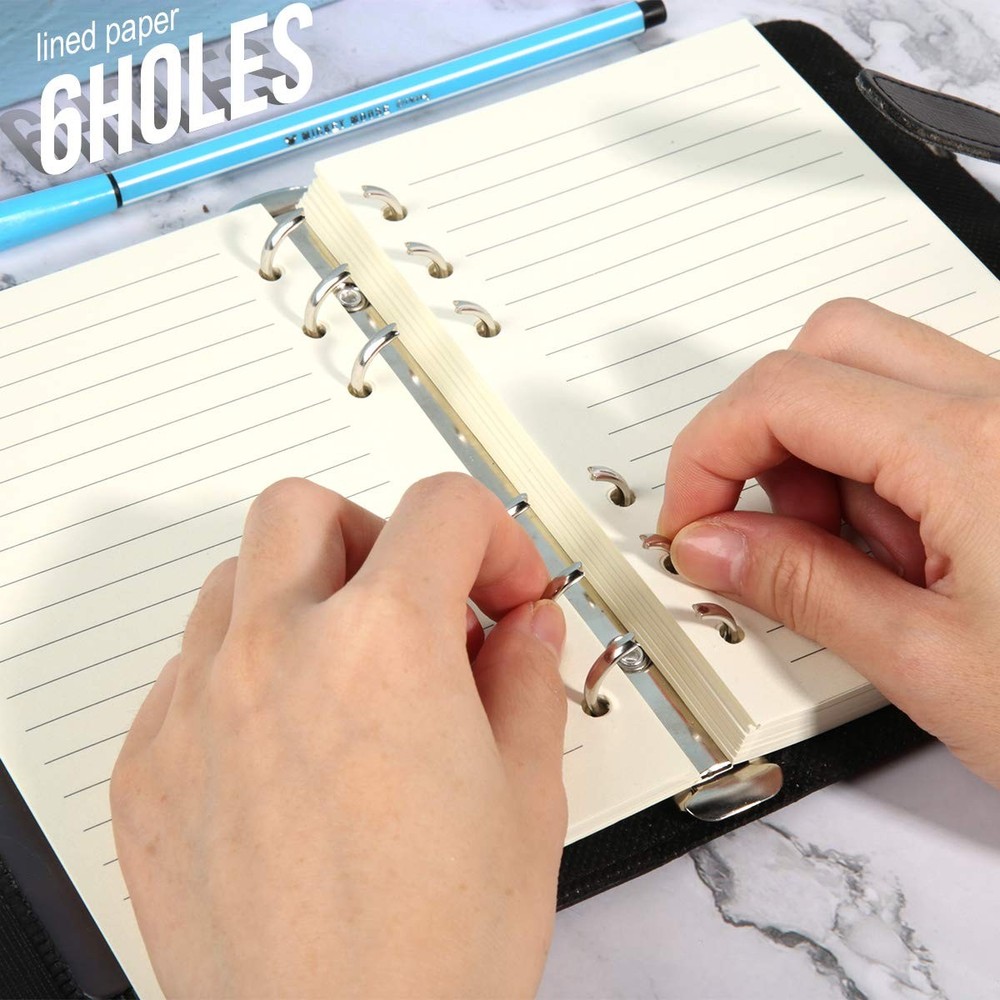 Refill Lined Paper, Leather Journal Refills Lined, 6-Holes Inserts (320 Pages...