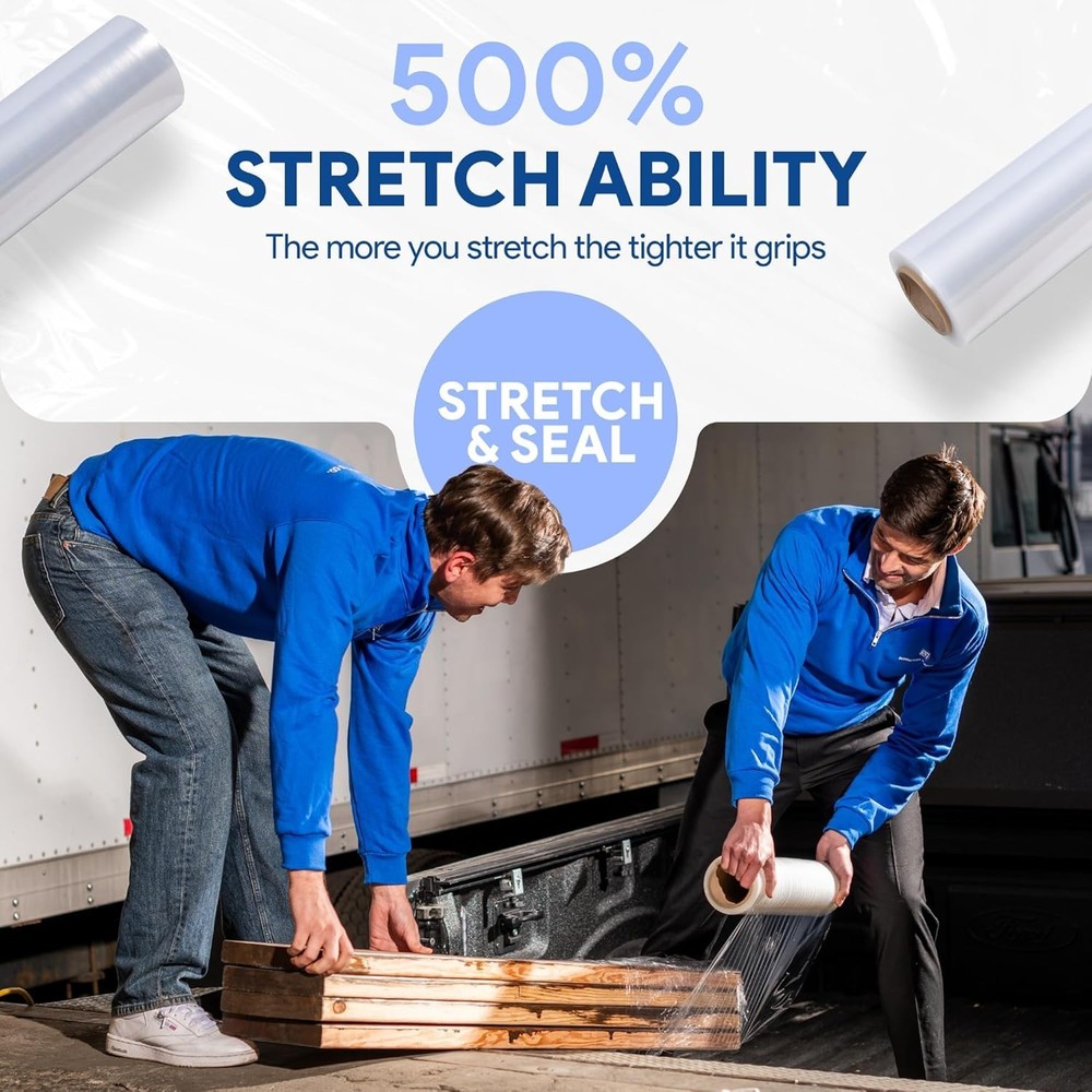 Lightweight 18" x 1200ft Plastic Stretch Wrap - Versatile Packing Essential