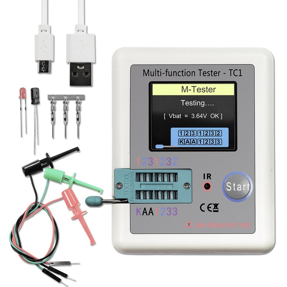 Capacitor and Transistor Meter with Lithium Battery and Auto Shut-Down Feature