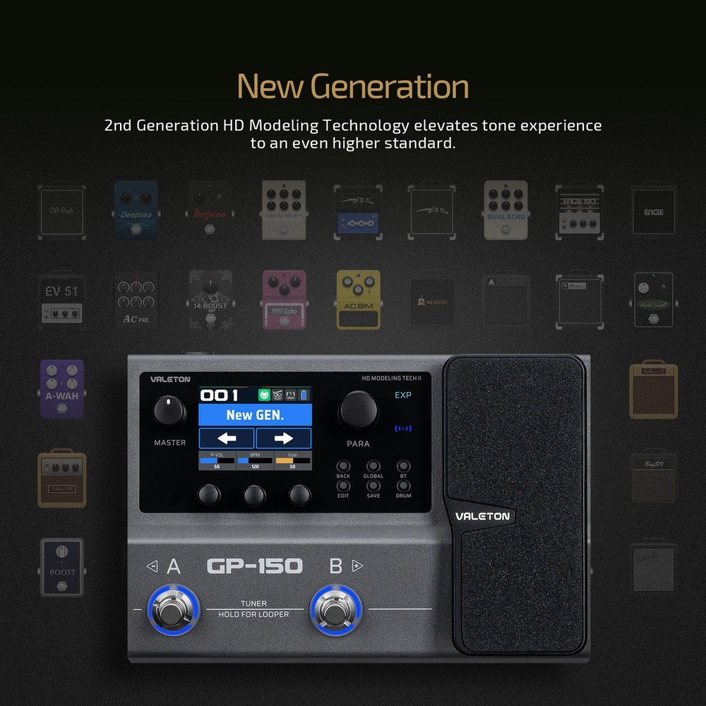 Valeton GP-150 Multi-Effects Processor - 200+ HD Modeling Effects