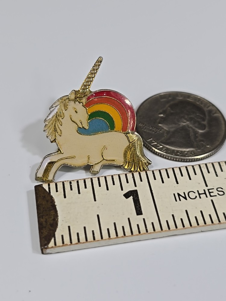Unicorn With Rainbow Lapel Pin •