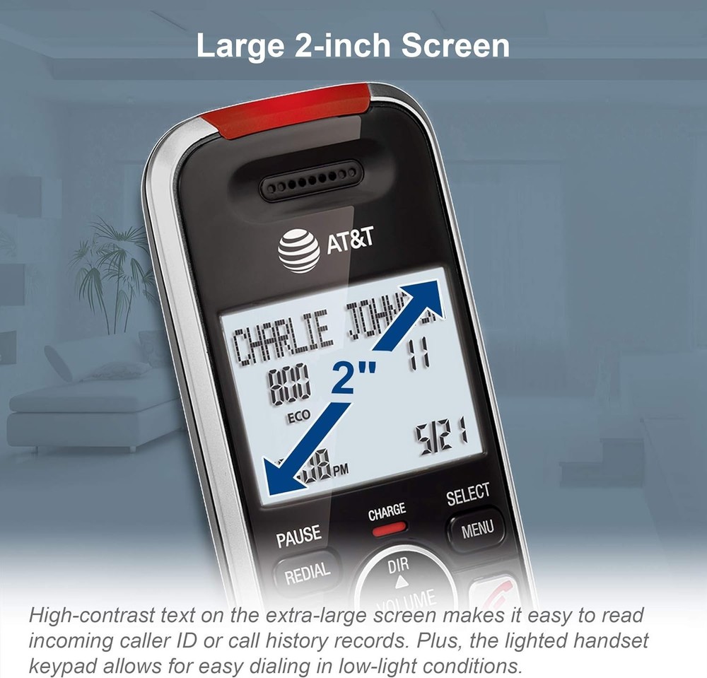 Silver/Black Home Phone Set with Answering System