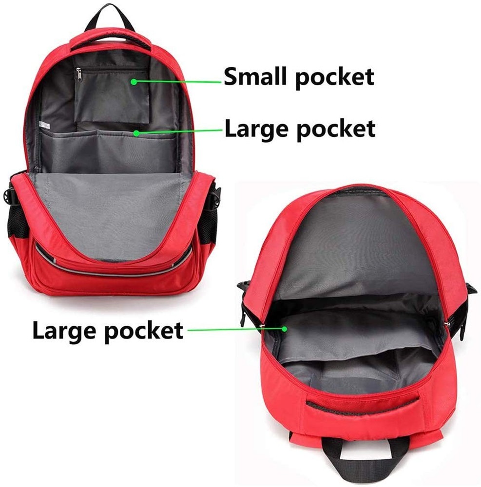Red First Aid Bag Empty Trauma Backpack Multi-Pocket for Camping & Travel