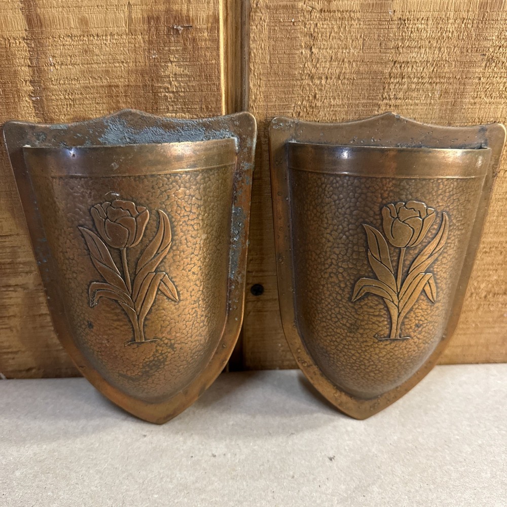 1920’s Hammered Copper Wall Pockets