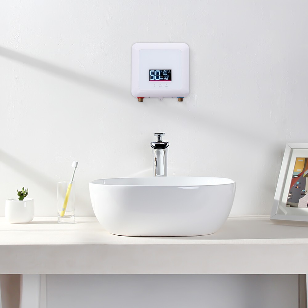 5500W 110V Tankless Hot Water Instant Heater Electric Shower Kitchen Boiler Bath