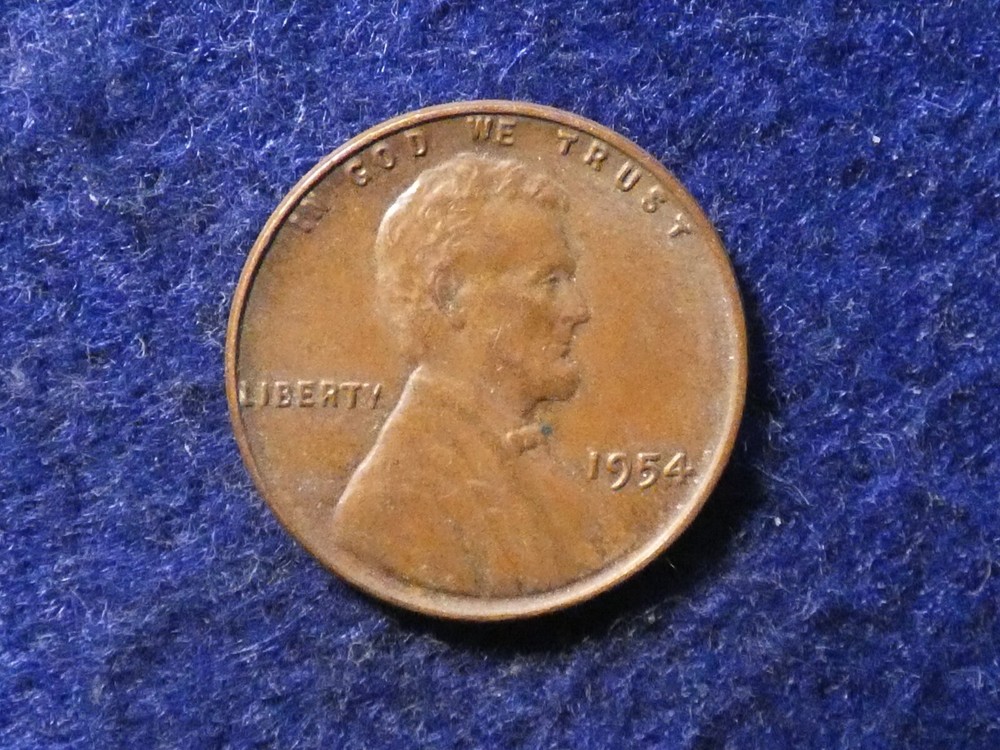 1954-P Lincoln Wheat Cent Reverse Die Cracks #2092