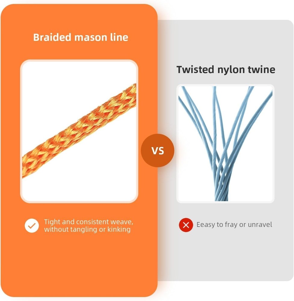 Romeda Mason Line #18, 500 Ft Orange String, Construction Twine for