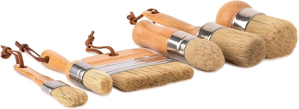 Versatile 6-Pack Boar Bristle Paint Brushes - Minimal Shedding & Smooth Coverage
