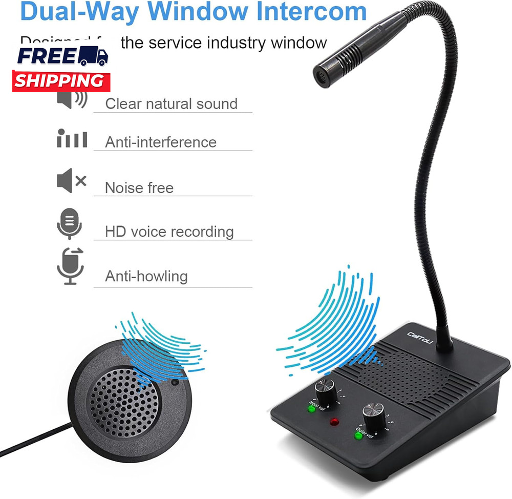 Window Speaker Intercom System Dual Way Anti-Interference Intercommunication