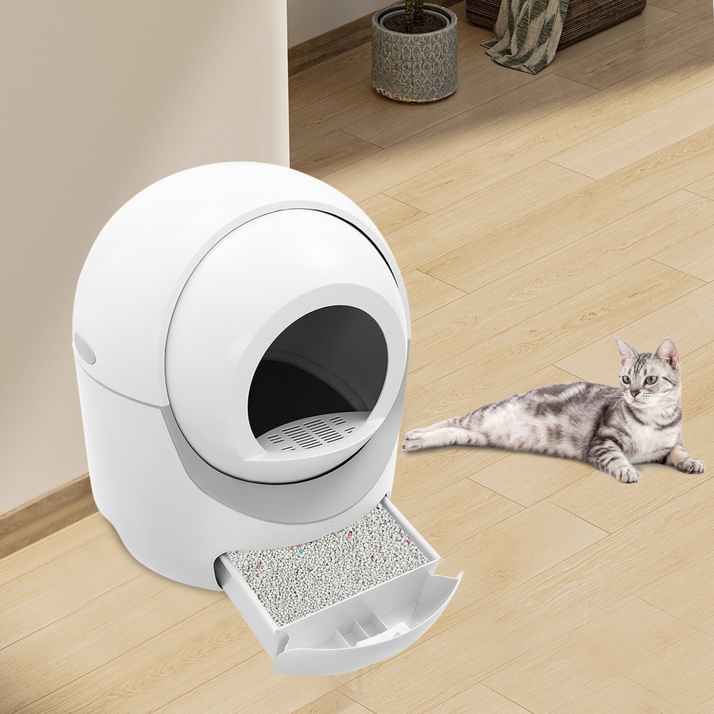 60L Automatic Cat Litter Box Self-Cleaning Robot Odor Removal WiFi APP Control