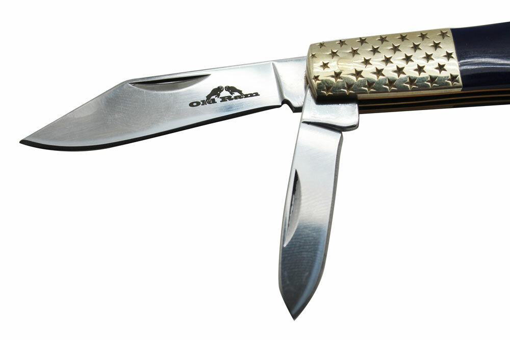 Two Blade Manual Folding Trapper Pocket Knife American Handle