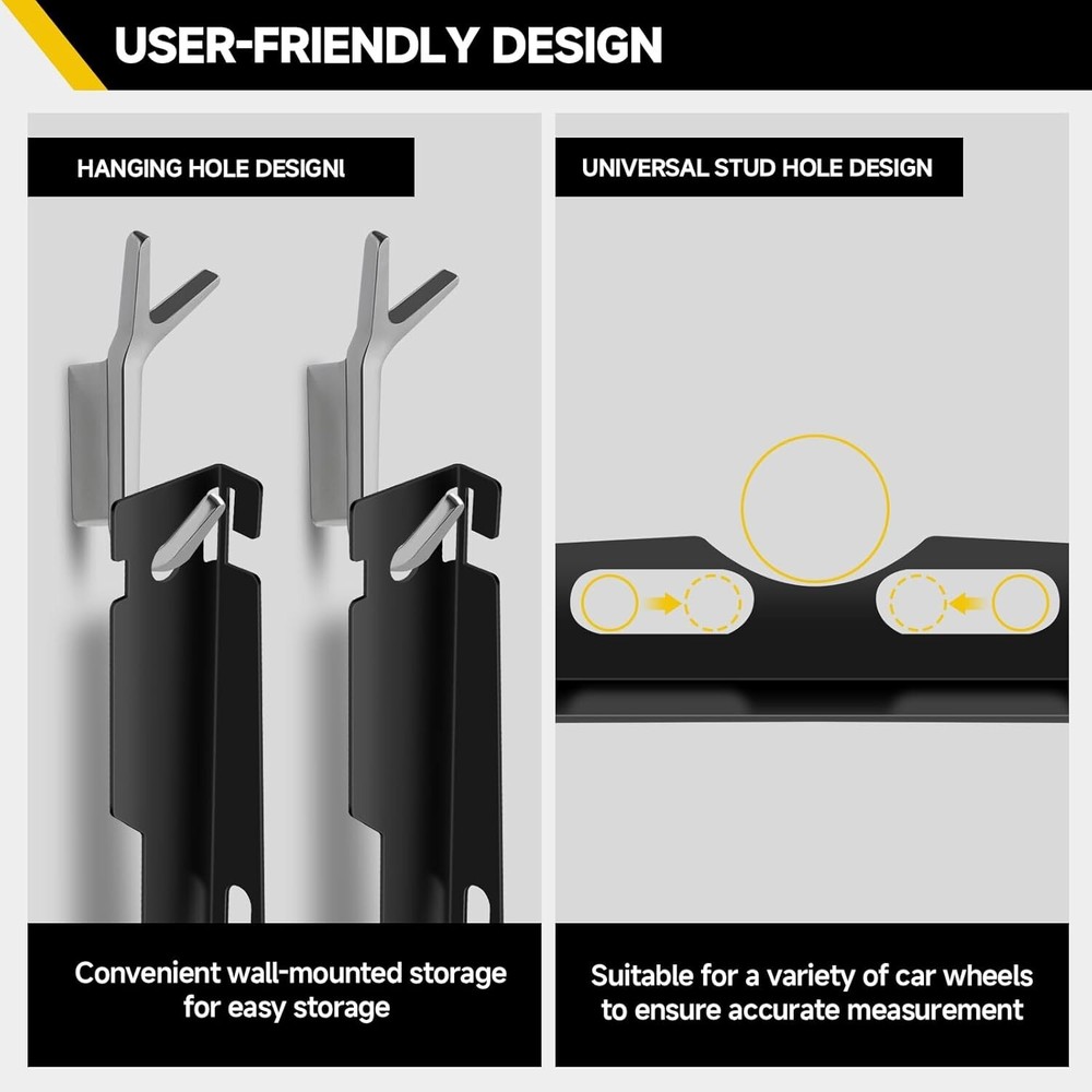 2 Pack Heavy Duty Wheel Alignment Tool Kit - Black Toe Alignment Tool Plates