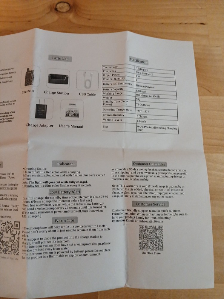 Wireless Calling System ChunHee Intercommunication System H105-IM-2