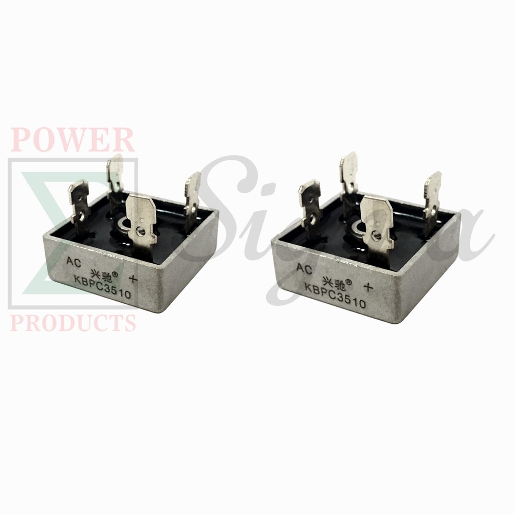 2 PCS KBPC3510 35A 1000V Single Phase Square Diode Bridge Rectifier Metal Case