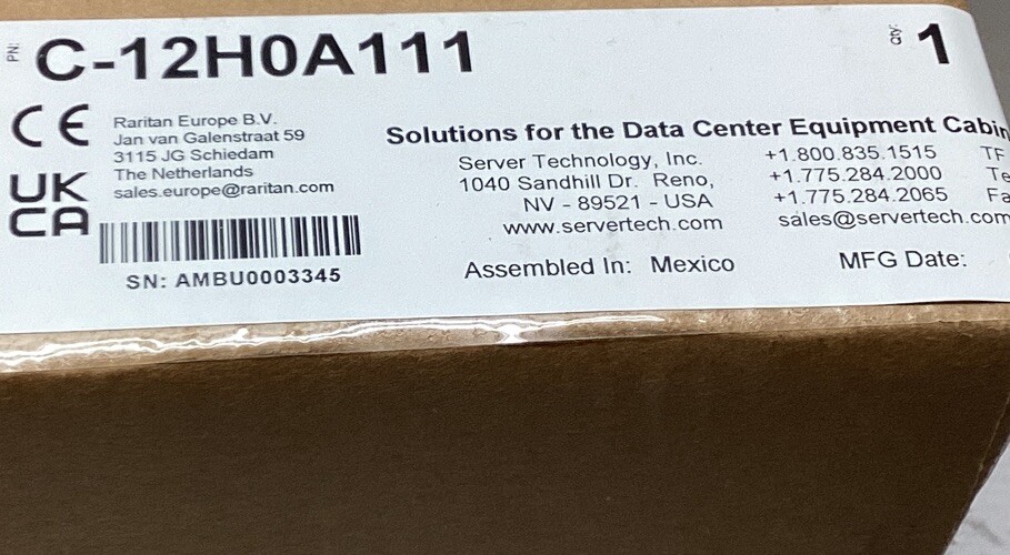 New Server Technology C-12H0A111 Metered PDU
