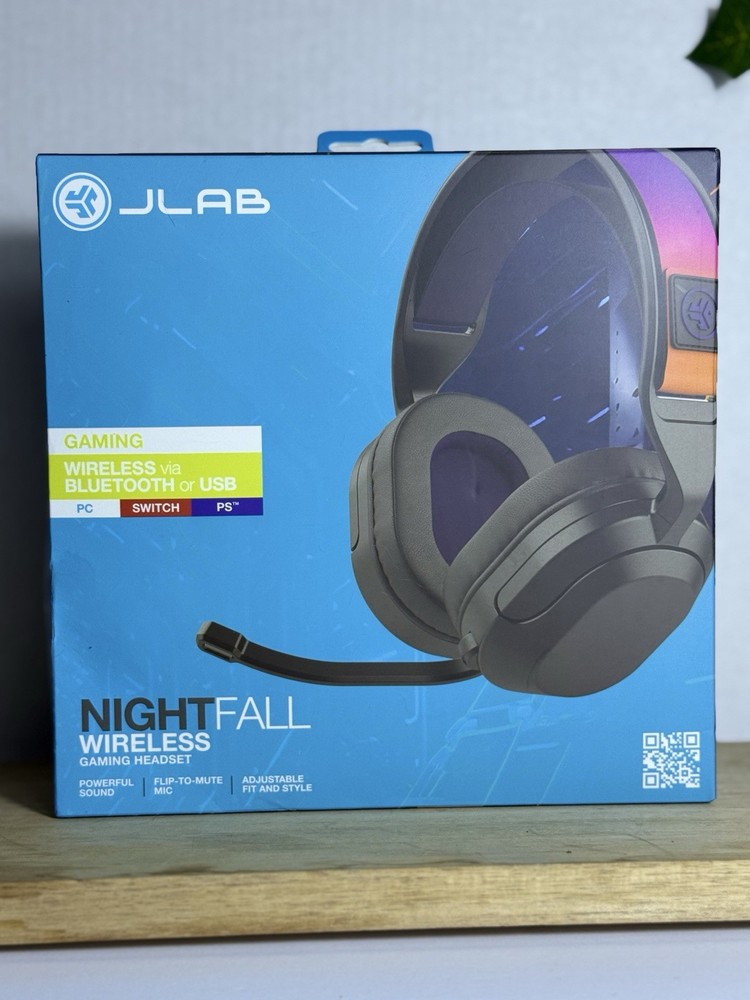 JLab Nightfall Wireless Gaming Headset Black Bluetooth USB PC Switch PS5