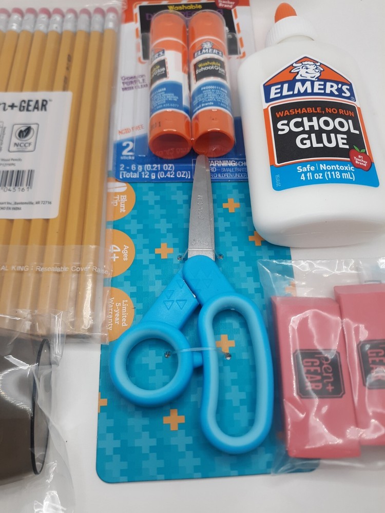 Schools Supplies Bundle kit (w/ Blue Scissors)