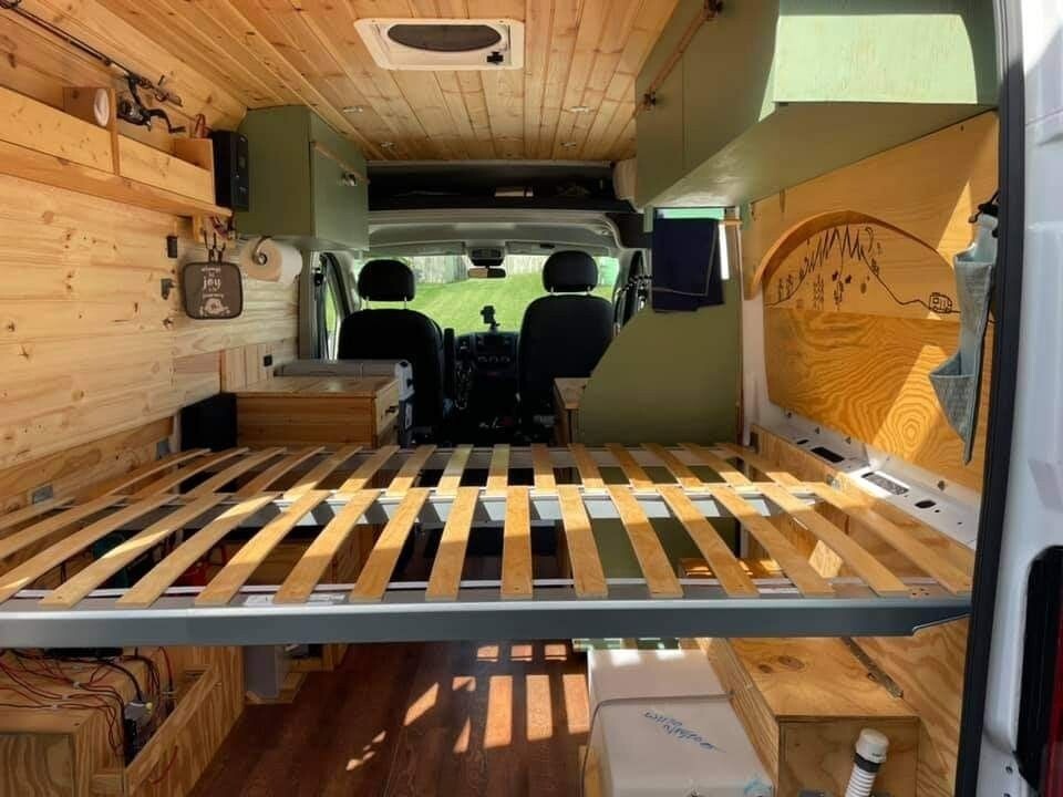 2x Beam Camper Van Twin Bed Central Support Adjustable 55" to 79" Sleeper
