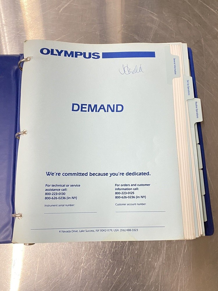 Olympus Demand Blood Chemistry Analyzer - Users Guide / Instructions Manual