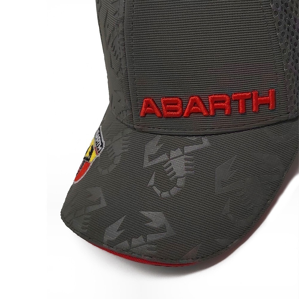 Abarth Hat Grey Green Visor Curved Summer