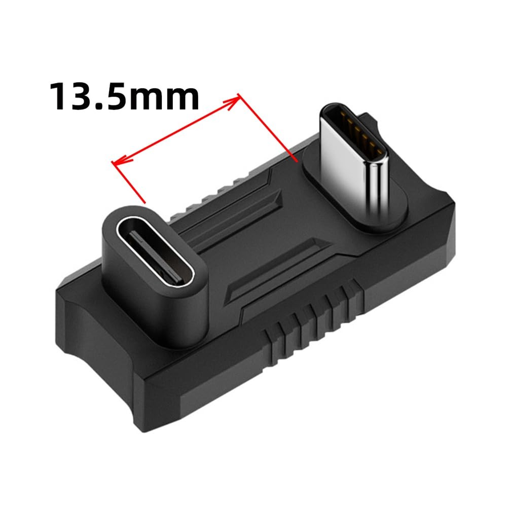 20Gbps USB 3.1 Type C M/F Adapter, U Shape Back Angled, ROG Ally, Steam Deck