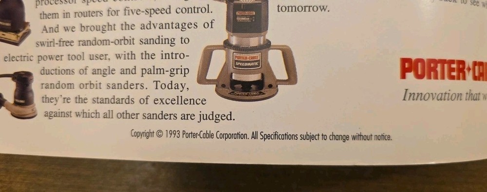 1993 Porter Cable Catalog Professional Power Tools 127 Pages Paperback