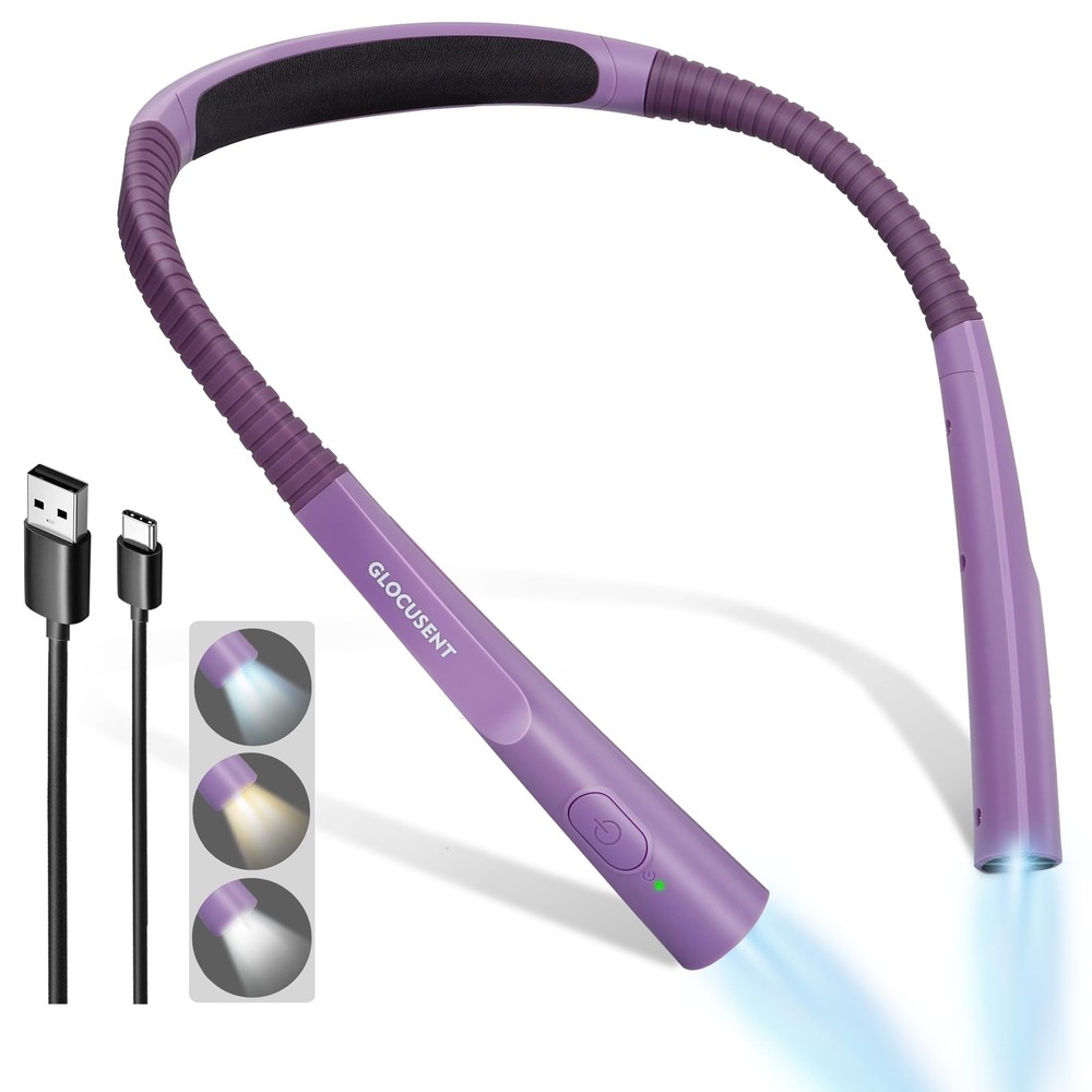 Upgraded LED Neck Reading Light Book Light for Reading in Bed 30-min Timer 3 ...