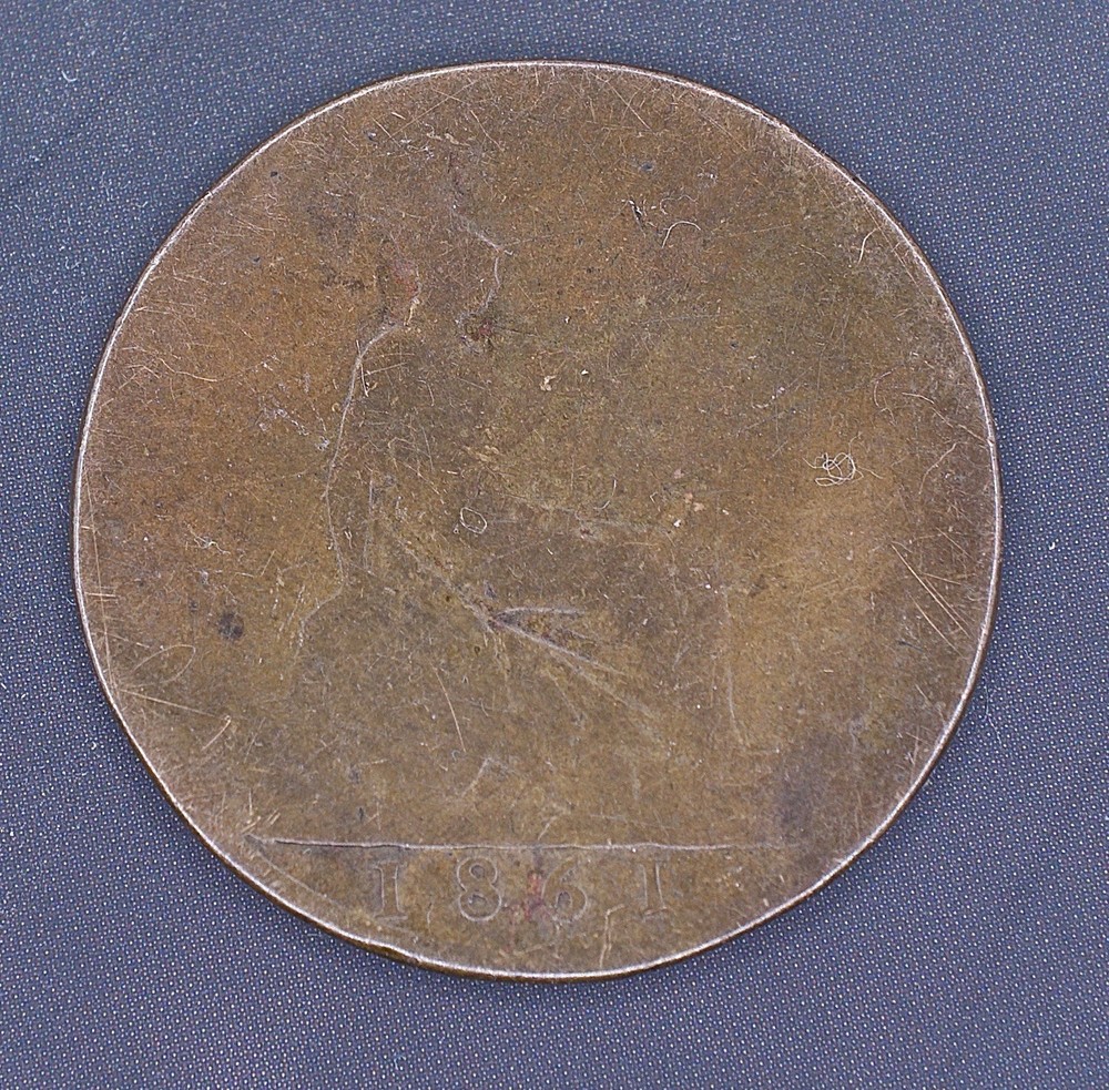 1861 Great Britain coin - 1/2 Half Penny