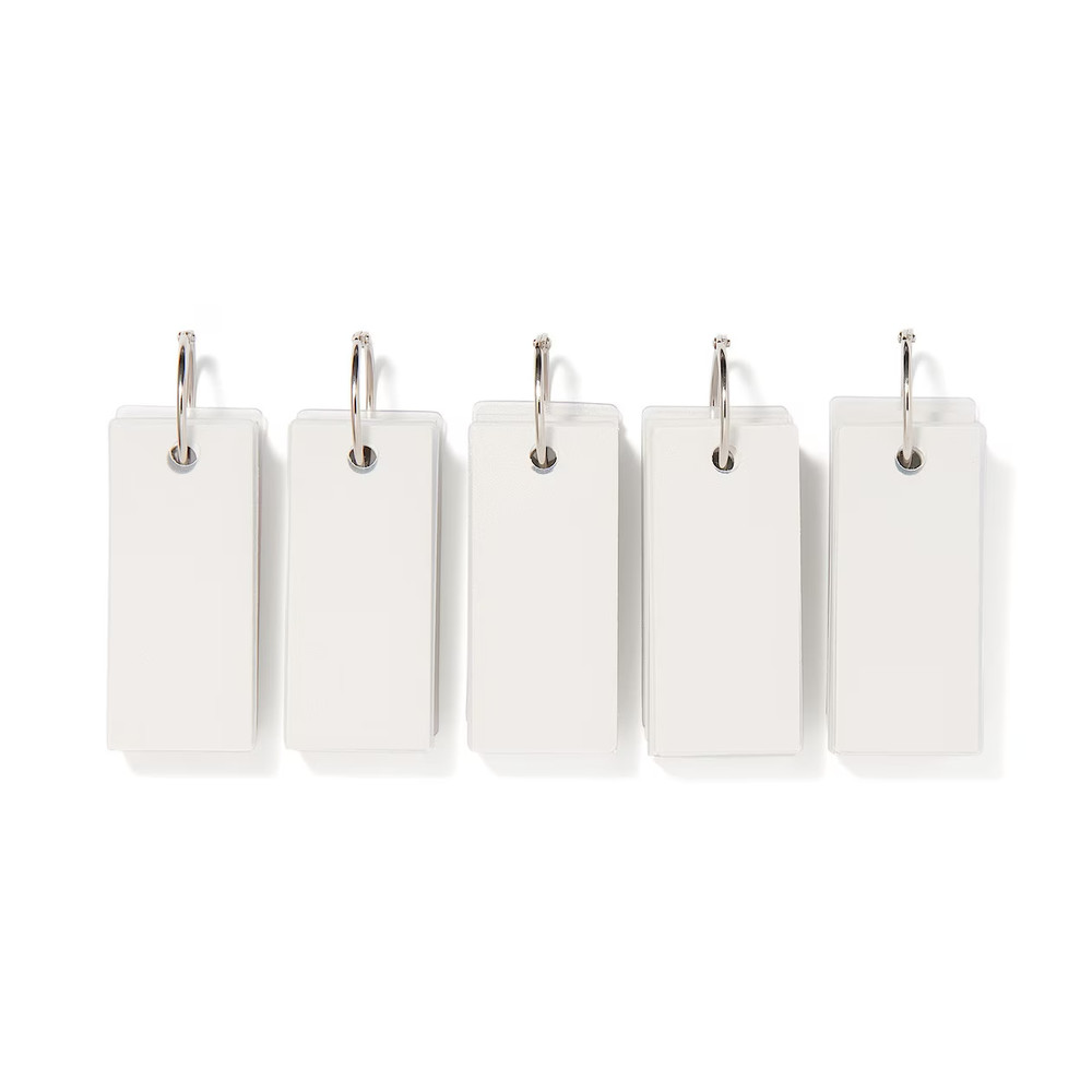 MUJI KEY RING FLASH WORD CARDS (100 Sheets x 5 pcs) Set