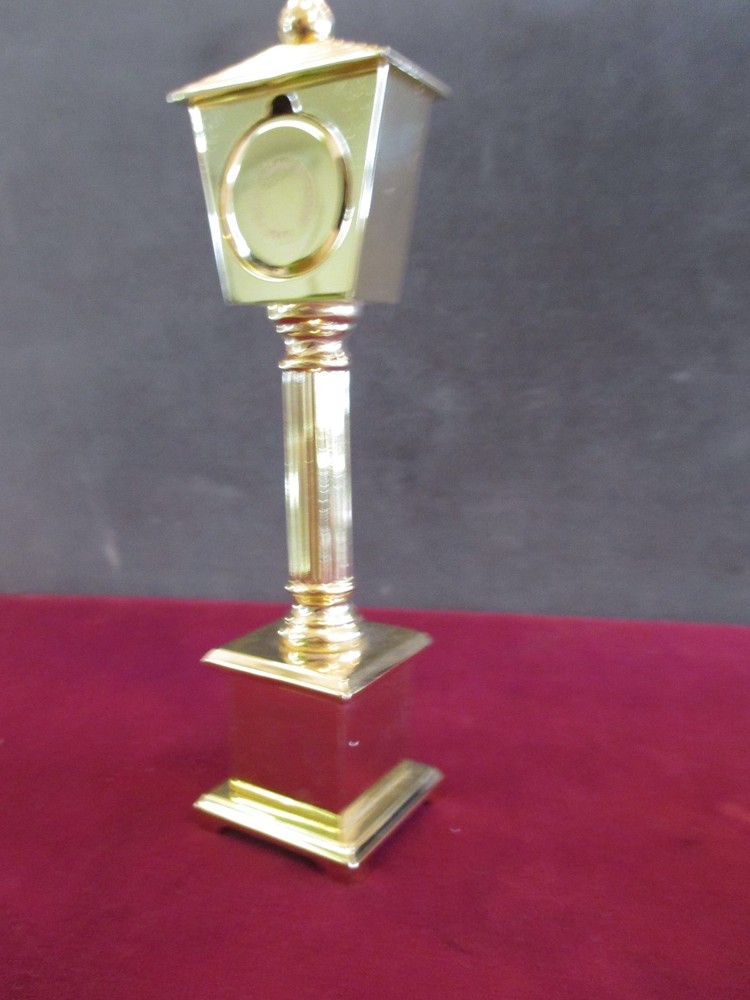 Sharp Quartz Miniature Brass Grandfather Clock