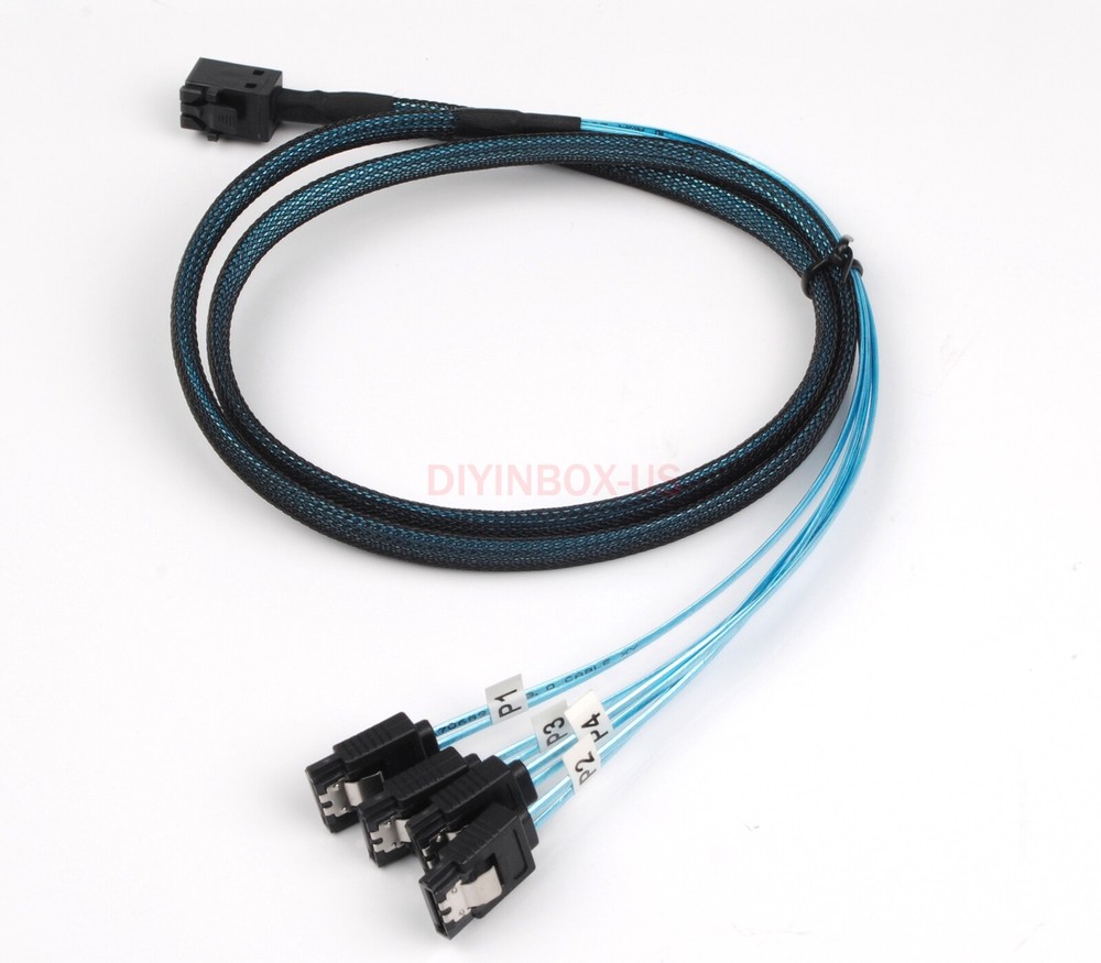 Lot Mini SAS SFF-8643 Target to 4 SATA 7pin Host Hard Disk Data Serve Raid Cable