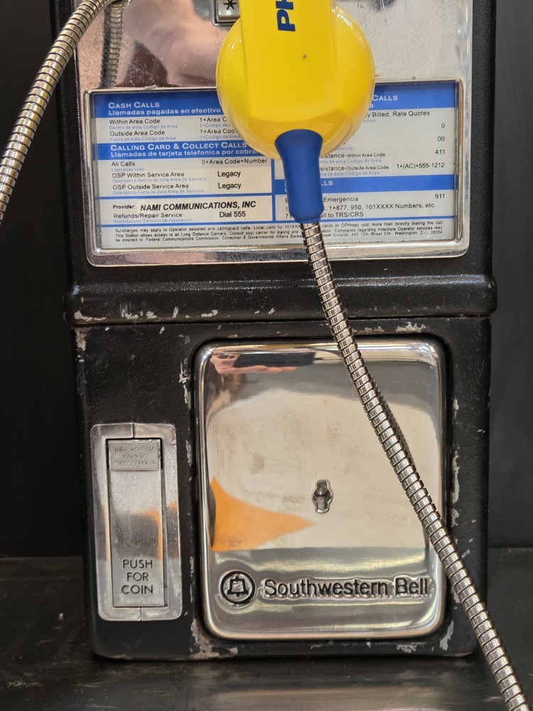 Vintage 1998 payphone And Booth