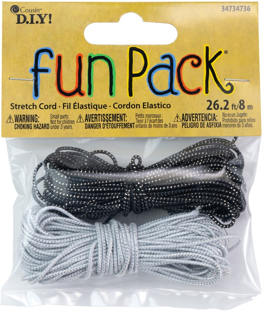 CousinDIY Stretch Cord 26.2ft-Black & White