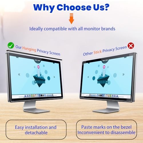 Blue Light Blocking Screen Protector for 32" 16:9 Computer Monitors, Removable