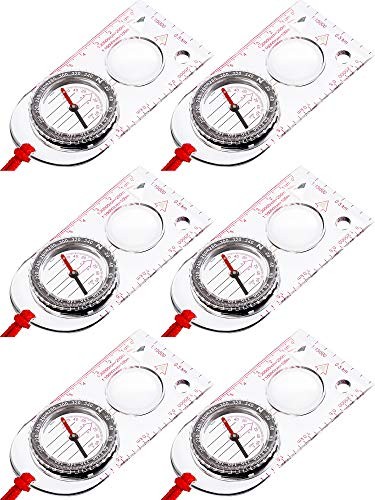 Gejoy 6-Pack Orienteering Compasses for Hiking, Camping & Navigation