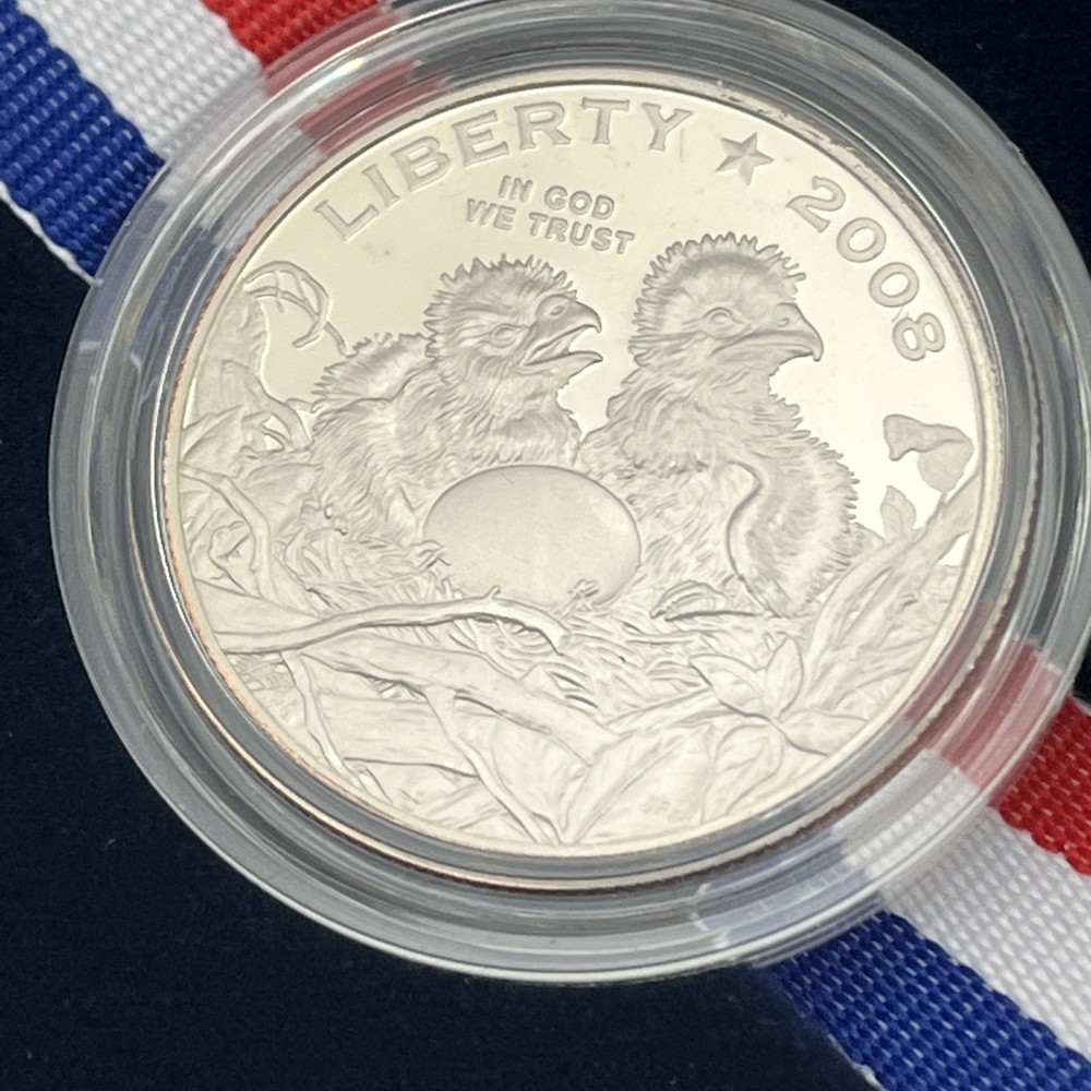 2008 S Bald Eagle US Commemorative 90% Silver Dollar OGP COA