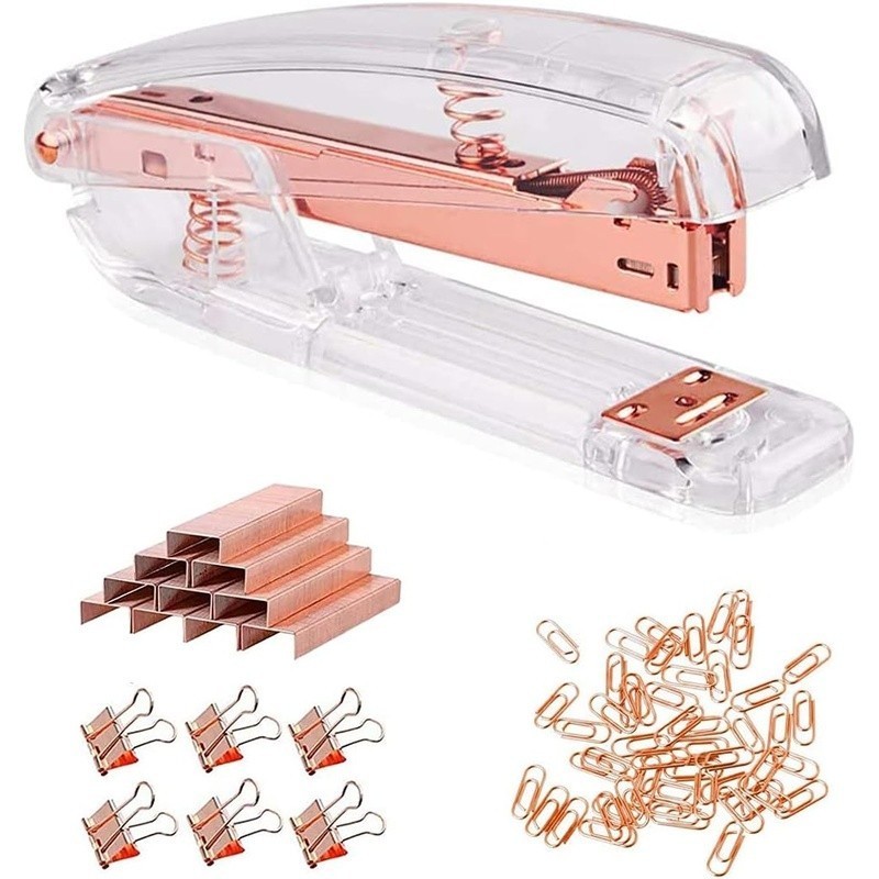Acrylic Stapler Office Supplies Desktop Essential Document Binding Tool New