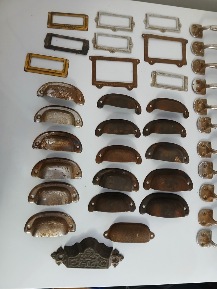 LOT.. CUP DRAWER PULLS, ID PLATES, HEAVY DUTY HARDWARE PULLS, ETC