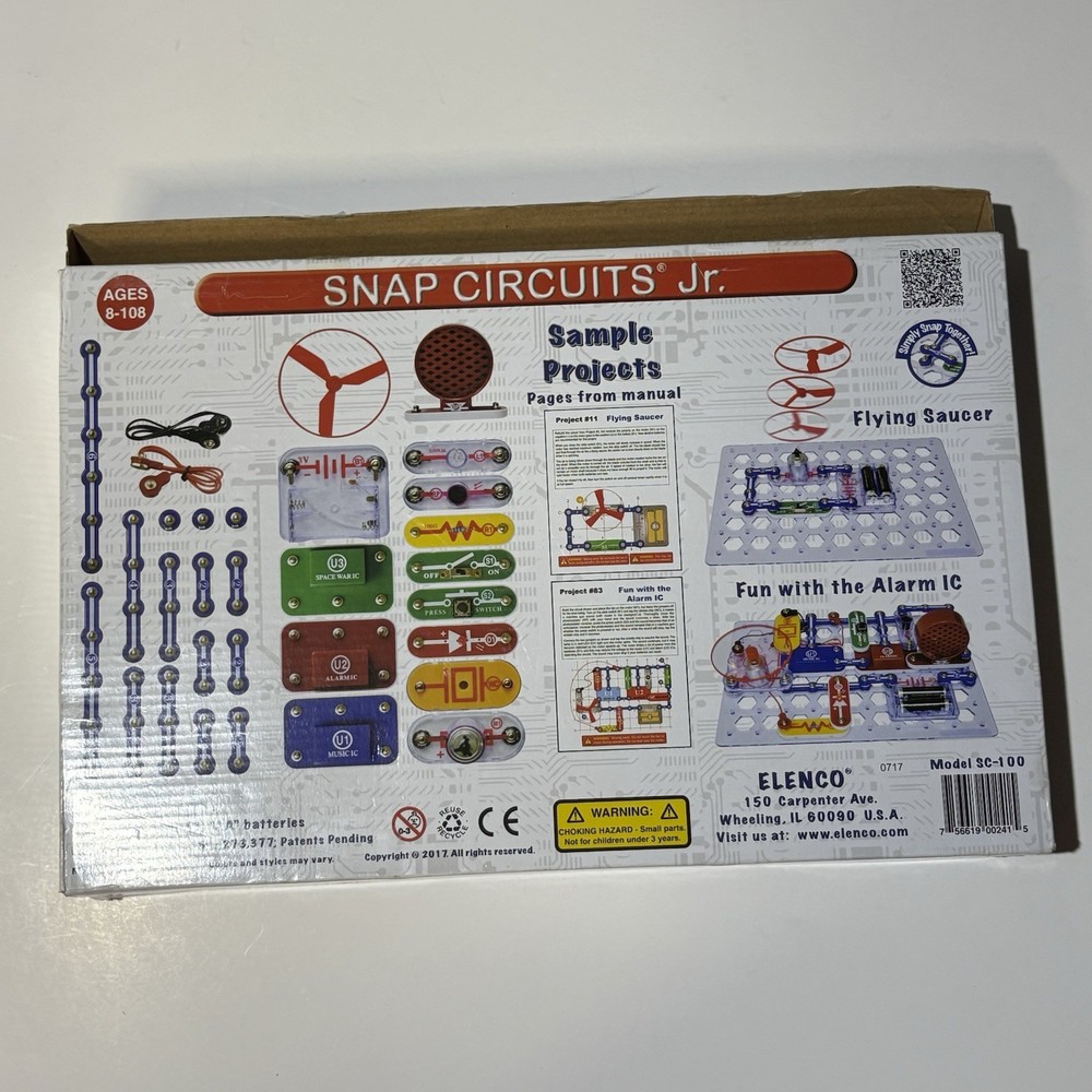 ELENCO SC-100 Electronic Snap Circuits Jr. Build Over 100 Projects COMPLETE