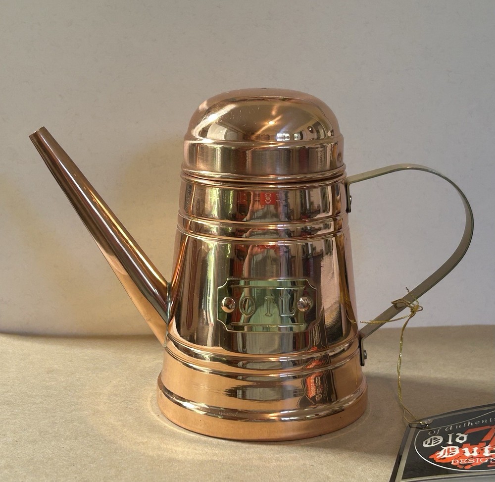1992 Solid Copper Salad Oil Can 6”