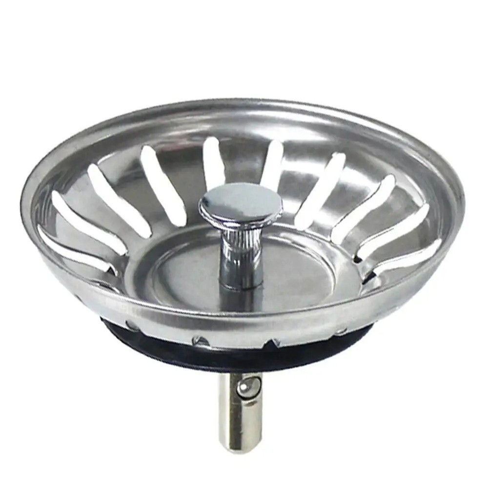 Premium Kitchen Sink Strainer Replacement Waste Plug Basin Drain Filter Steel