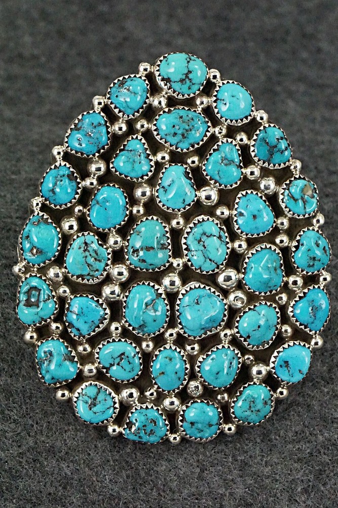 Turquoise and Sterling Silver Ring - Marlene Haley - Size 7 (adj.)