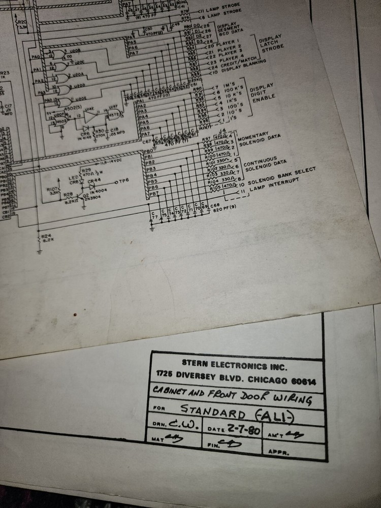 Ali Pinball Manual W/ Schematics Stern *missing Front & Back Covers*